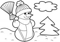Раскраски снеговик скачать бесплатно 