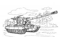 Раскраски 23 февраля | картинки про зимний месяц для раскрашивания самоходная артиллерийская установка 