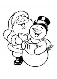 Новы год, дед мороз и снеговик поют песни 