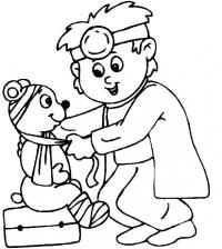 Раскраски защиты праздник 1 июня день защиты детей мальчик доктор игра игрушка медведь 