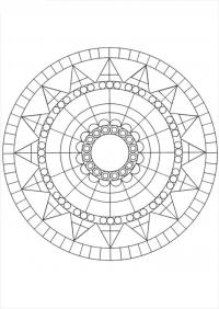 Мандала из геометрических фигур раскраска распечатать, скачать бесплатно 