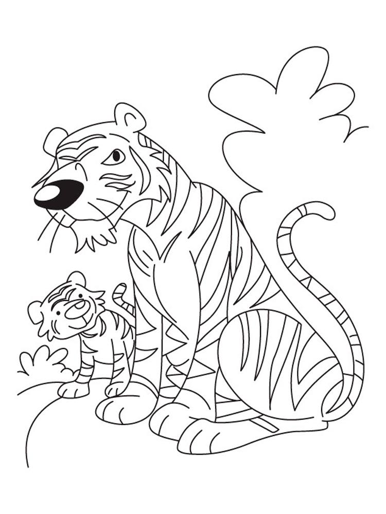 Бесплатные раскраски тигр. Распечатать раскраски бесплатно и скачать раскраски онлайн.