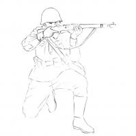 Как нарисовать советского солдата снайпер 