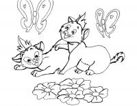 Детские раскраски для девочек и мальчиков, кошки и бабочки 