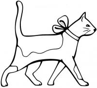 Кошка с бантиком шаблон 