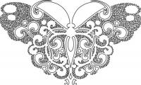 Раскраска бабочки с кружевными крылышками 