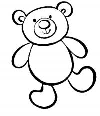 Раскраски для мальчиков - возраст 4 года, медвежонок 