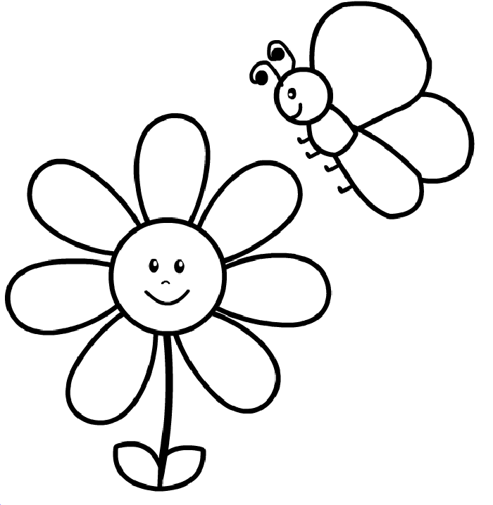 Раскраски для маленьких детей - цветы. 