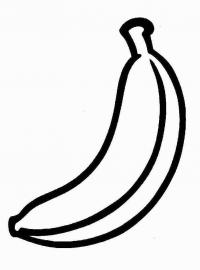 Распечатать раскраску для самых маленьких, банан 