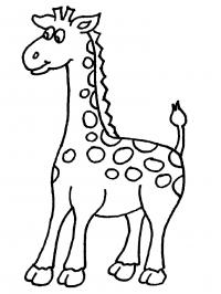 Распечатать бесплатные раскраски для детей: для самых маленьких: жираф 