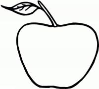 Раскраски фрукты для детей, яблоко 