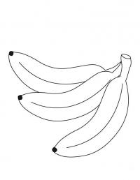 Детские раскраски фрукты, бананы 