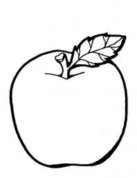 Детские раскраски фрукты, яблоко 