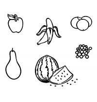 Раскраски фрукты и овощи фрукты контур, шаблон для вырезания из бумаги 