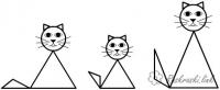 Раскраски раскрась геометрические фигуры коты из геометрических фигур 