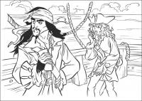 Распечатать раскраску пираты карибского моря 