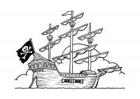 Раскраска пиратский корабль 