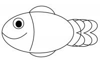 Раскраска простая рыбка 