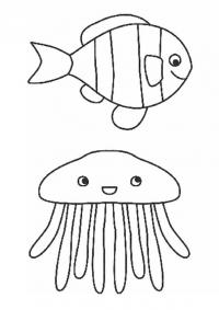Рыба и медуза 