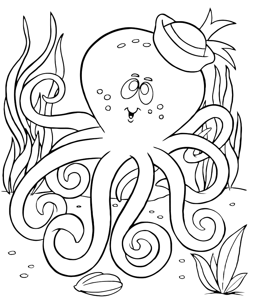 Раскраски подводный мир детская раскраска подводный мир,  медуза 