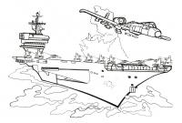 Раскраски корабли и самолеты 