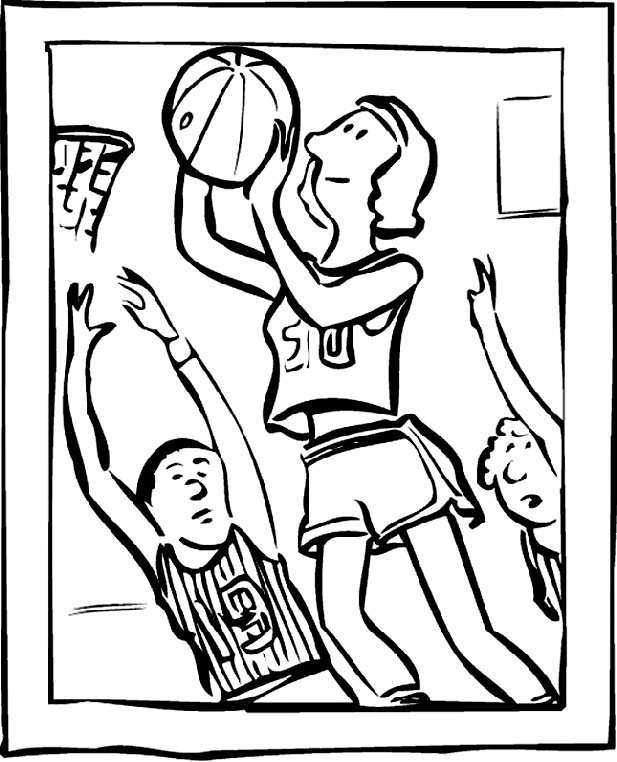 Раскраски спорт девушка, спорт, баскетбол 
