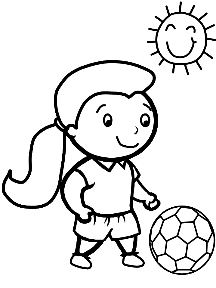 Раскраски солнце праздник 1 июня день защиты детей девочка мяч солнце 