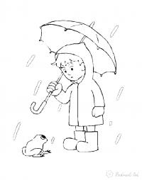 Раскраски дождь раскраски для детей, явления природы, природа, мальчик, дождь, лягушка, мальчик с зонтиком 