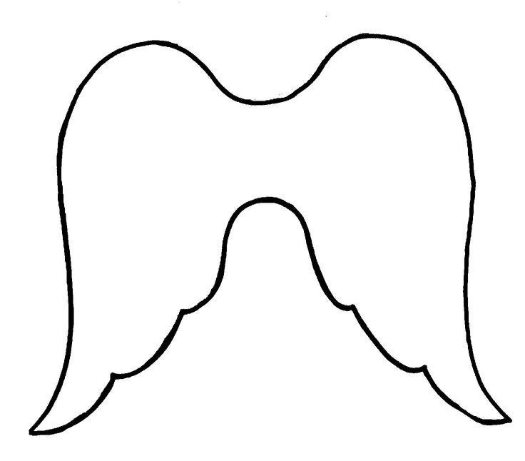 Раскраски ангел крылья ангела контур для вырезания из бумаги 