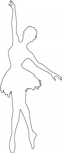 Раскраски контуры балерина контур для вырезки из бумаги, для детского творчества 