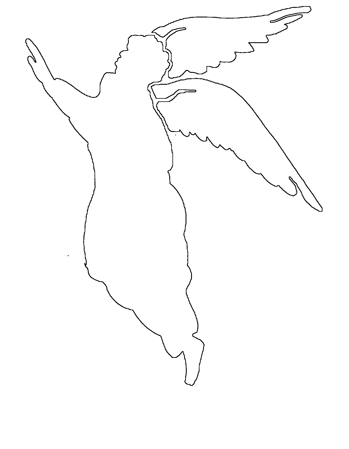 Раскраски ангел летящий ангел контур для вырезания из бумаги 
