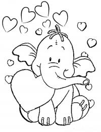 Картинки  день святого валентина слон в сердечках 