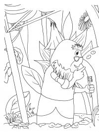 Корней корнеевич - раскраска из мультфильма: лунтик и его друзья 