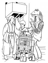 Раскраска принцесса амидала. раскраска аникен скайвокер, r2d2, звездные войны, разукраска для детей 