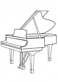 Раскраска рояль музыкальный инструмент 