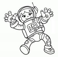 Космонавт раскраска девочка в открытом космосе 