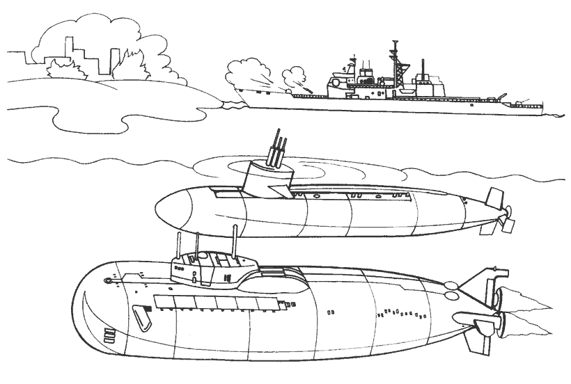 Раскраска подводная лодка | детские раскраски, распечатать, скачать 