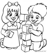 Раскраски 1 июня день защиты детей праздник 1 июня день защиты детей дети игра кубики играть 