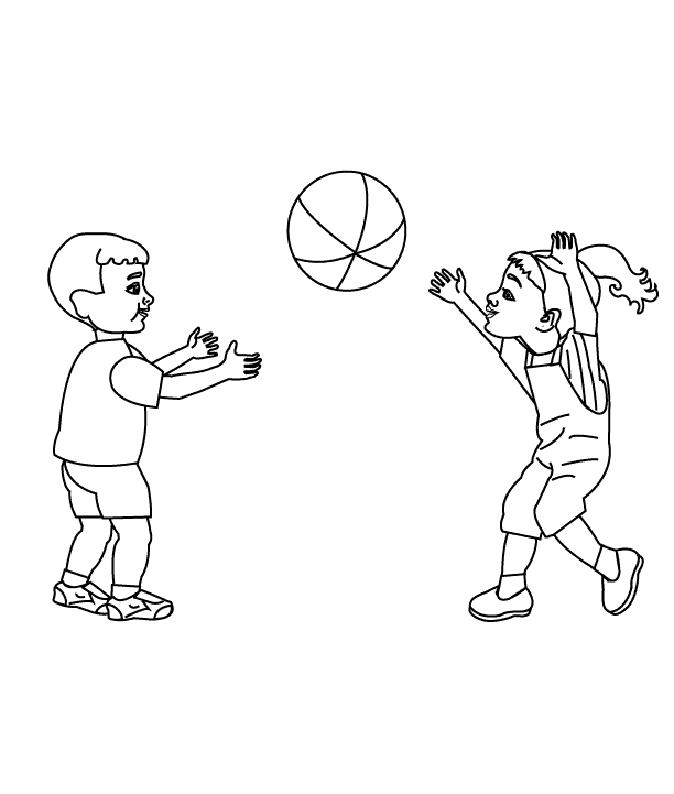 Раскраски праздник праздник 1 июня день защиты детей дети мяч играть 