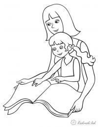 Раскраски 1 июня день защиты детей праздник 1 июня день защиты детей девочка книга мама 