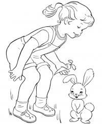Раскраски 1 июня день защиты детей праздник 1 июня день защиты детей девочка заяц морковь 