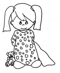 Раскраски день праздник 1 июня день защиты детей девочка одеяло игрушка 