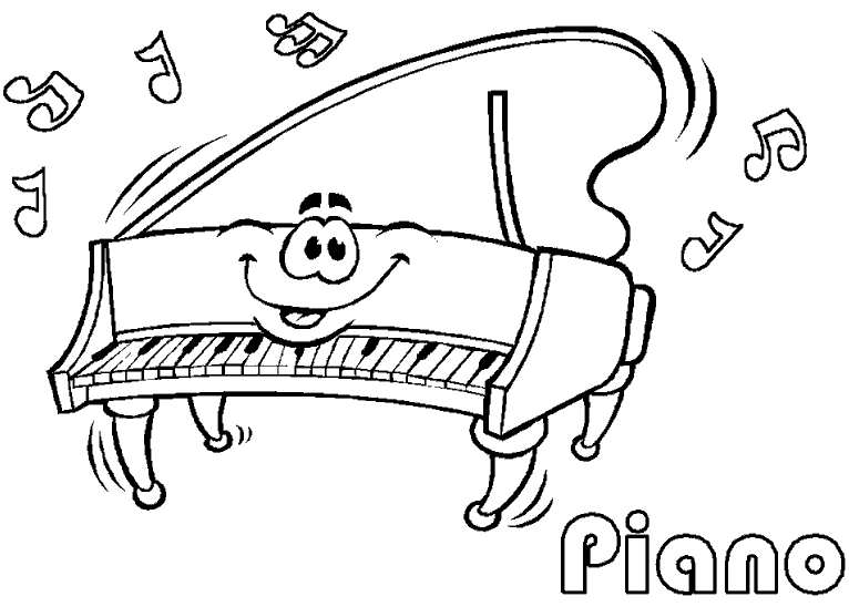Раскраска пианино и рояль 