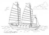 Парусный корабль на море 