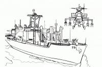 Раскраски для мальчиков техника, корабль и вертолет, военная техника 