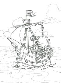 Раскраска корабль пиратов распечатать 