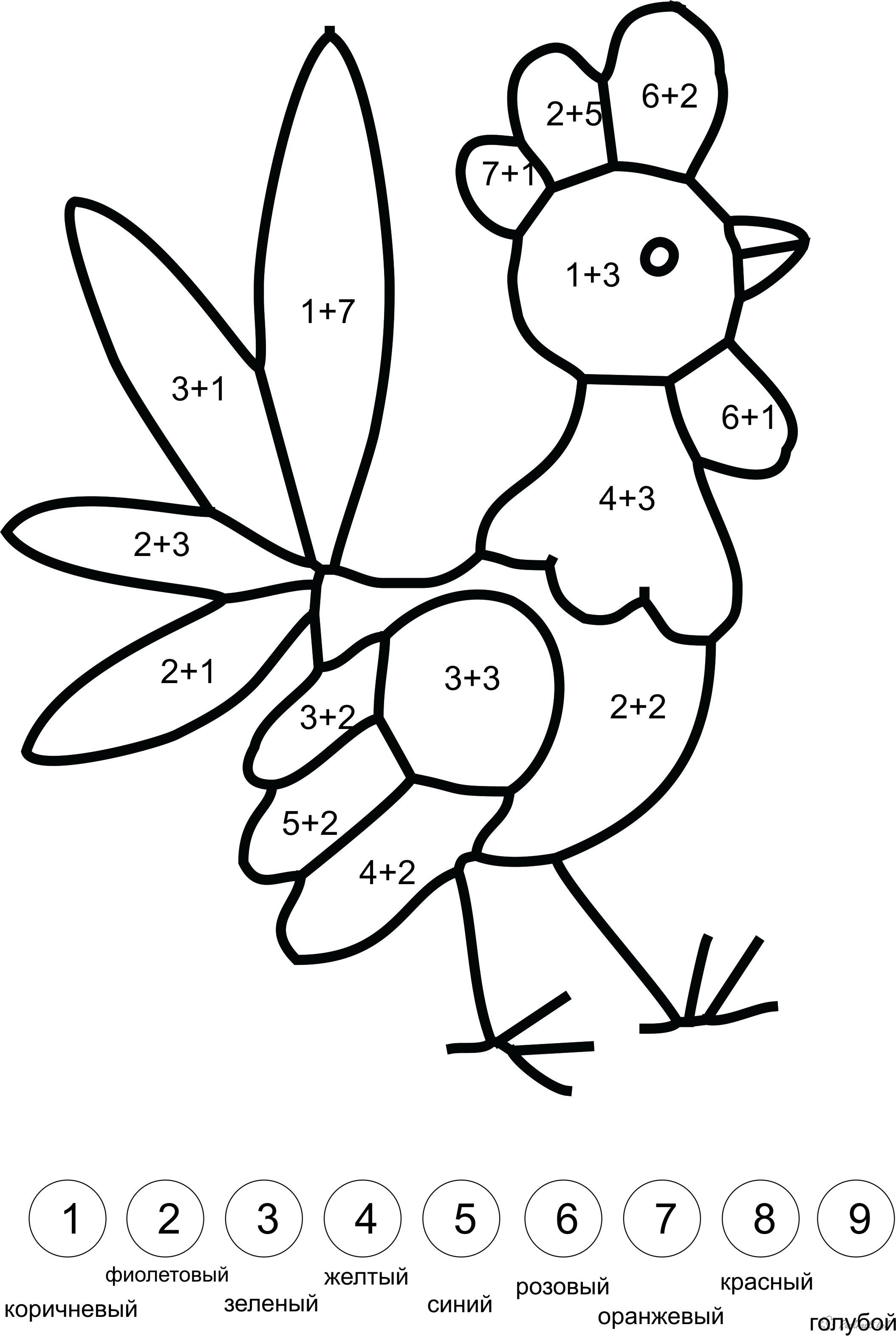 Раскраски класс, Раскраска математические для 1 2 3 Класса с примерами Математические раскраски.