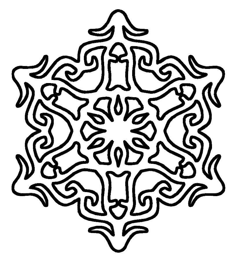 Раскраски зима снежинка, раскрасить, аппликация 