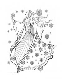 Раскраска фея зима 